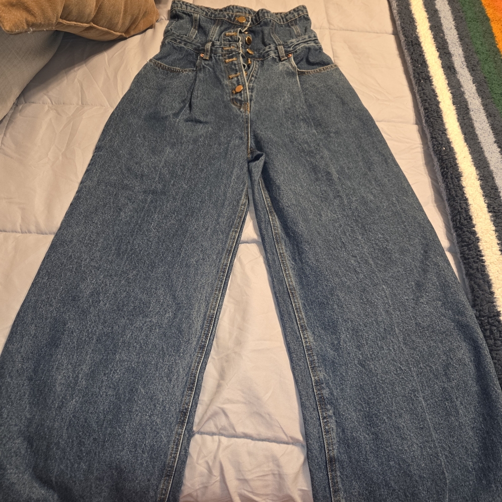 Source Unknown Denim Wide Leg Jeans